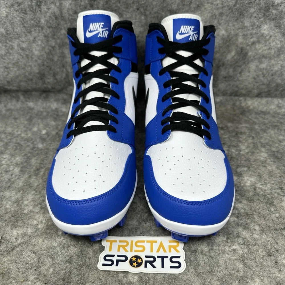 Nike Air Jordan 1 Mid MCS Baseball Cleats Mens Size 13 Game Royal White Black